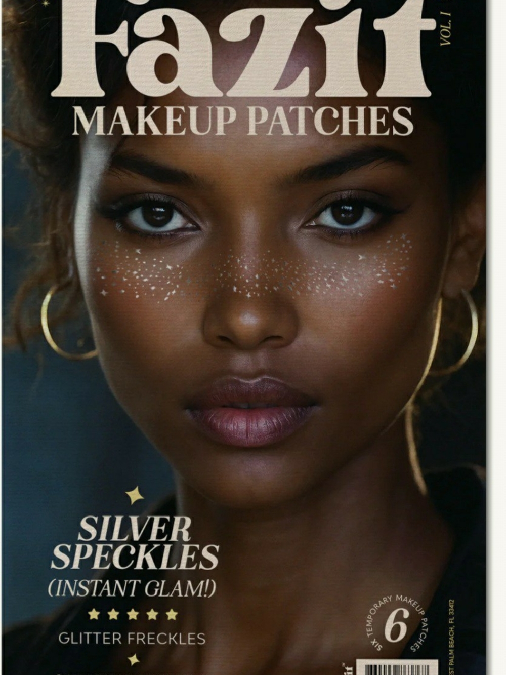 New In Package Silver Speckles Glitter Freckles - Makeup Patches, 4th Of JULY
